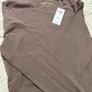 Abercrombie & Fitch Taupe Long Sleeve Bodysuit